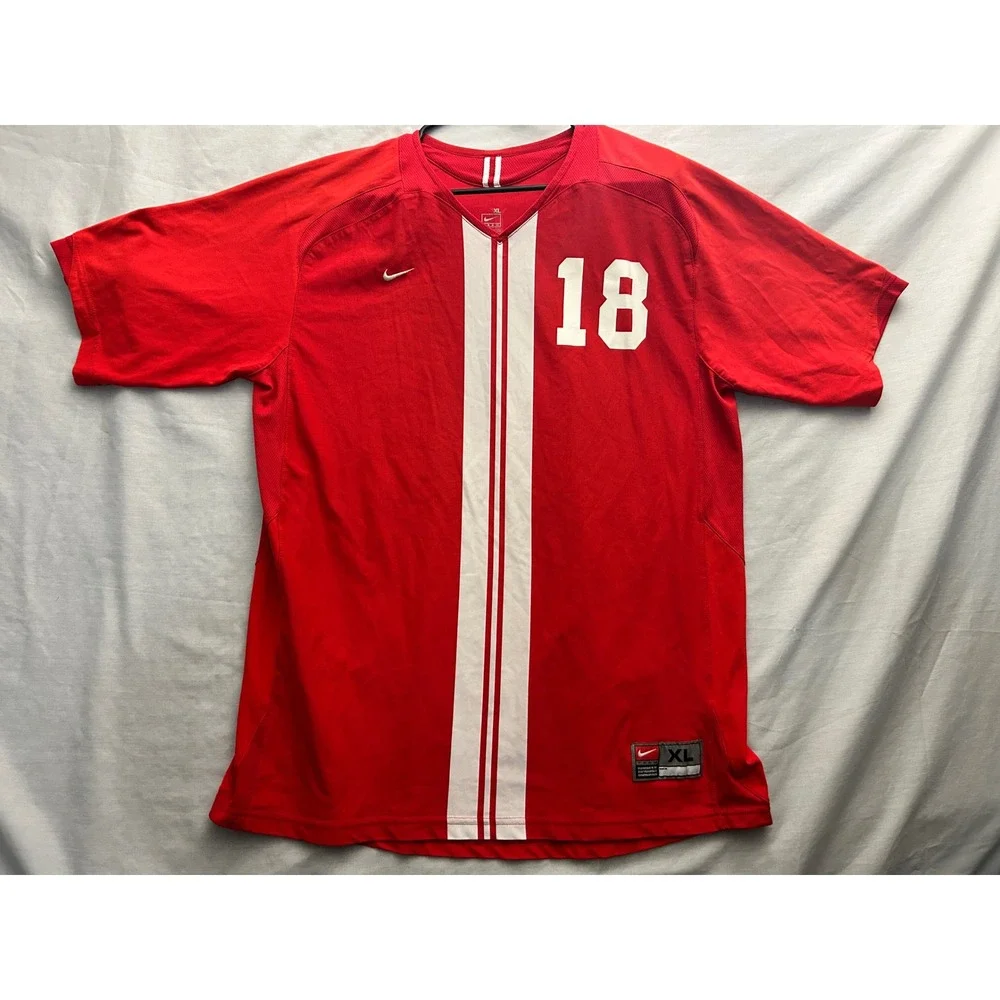 Nike Team Delsea 18 Soccer Jersey Mens XL Red White NikeFIT DRY Short Sleeve